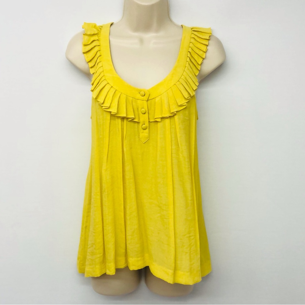 Sine Yellow Ruffle Racerback Top - Picture 15 of 16
